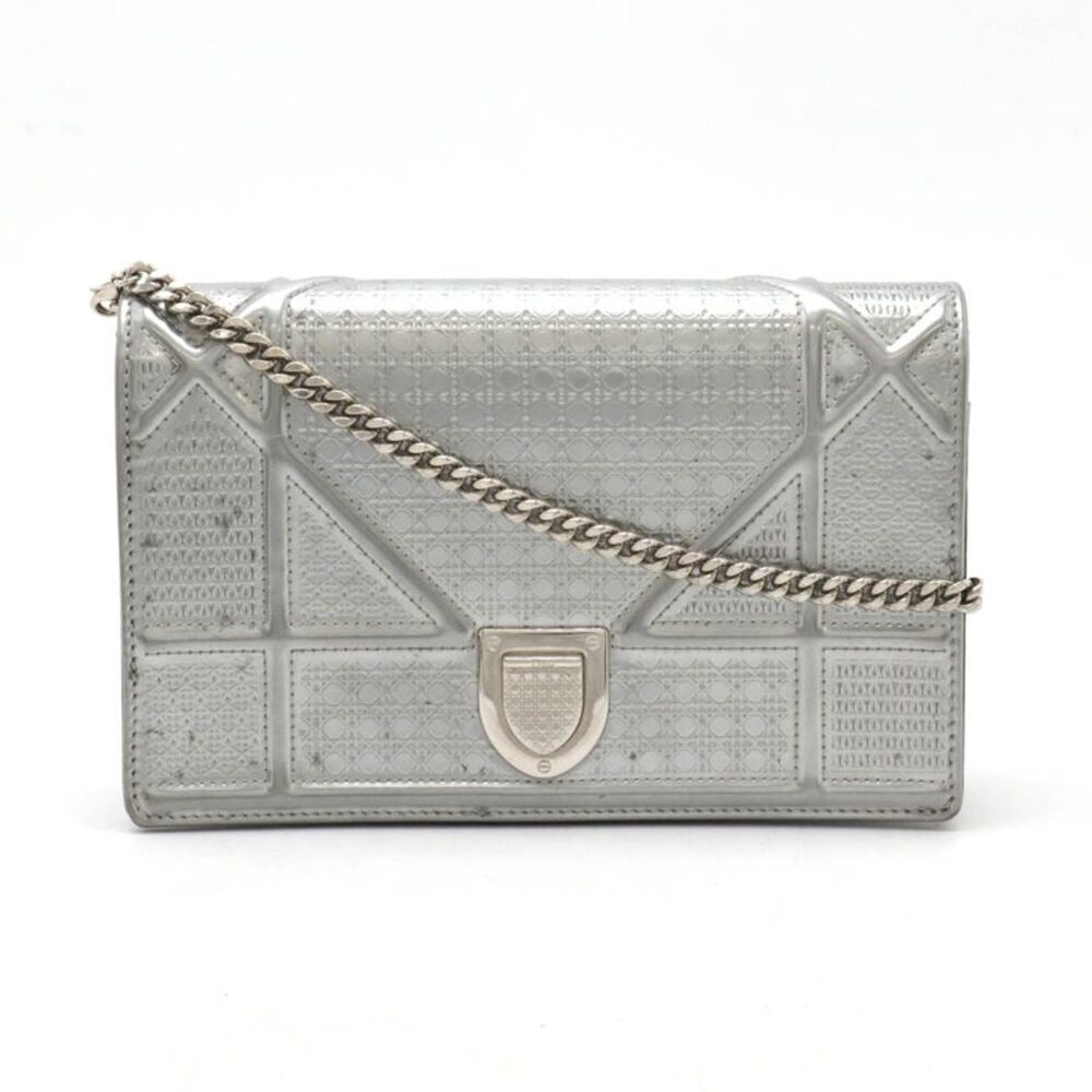 Dior Patent Leather Diorama Chain Wallet Clutch - Picture 1 of 9